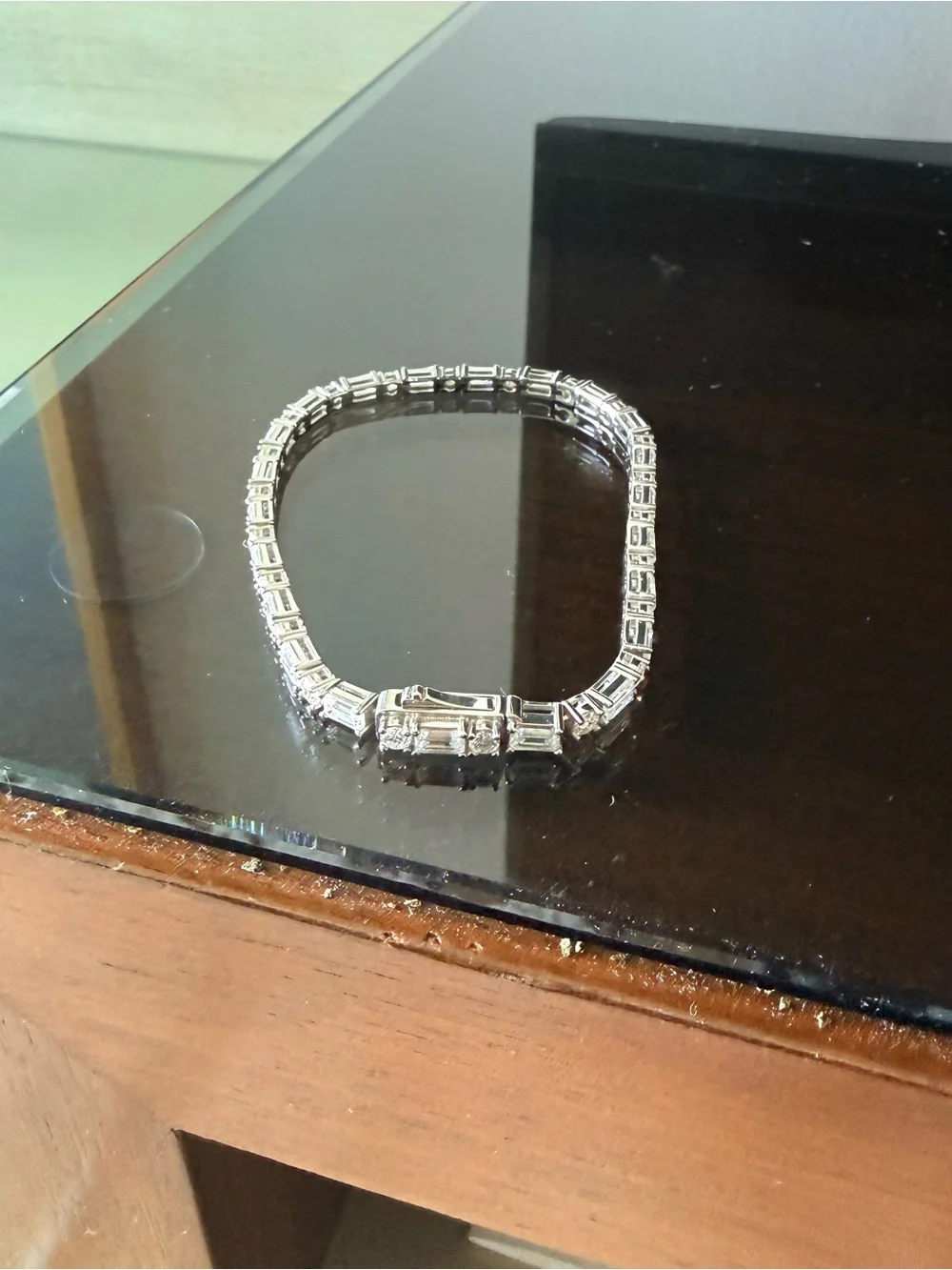18K White Gold - Silver Moissanite Bracelet 3mm - D/VVS1
